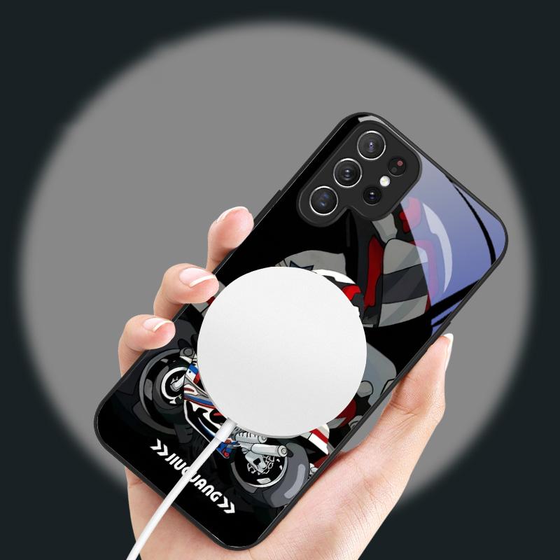 Карта мотоцикла Уличный мотоцикл Подходит для Samsung Galaxy S25 Ultra S20 FE S21 S22+ S23 Plus S24 S26 Edge Магнетизм Стекло Чехол для телефона