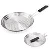 Circular BBQ Plate Folding Wood Handle Grill Fry Pan Portable Barbecue Tray  Outdoor Barbecue