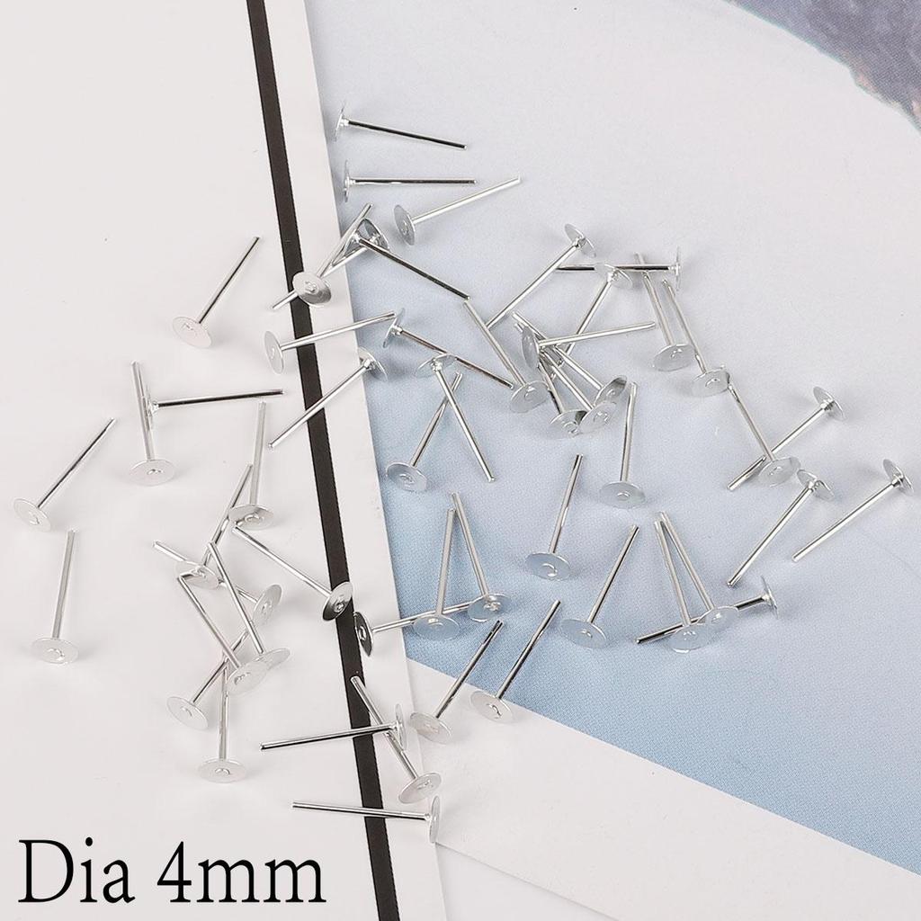 100 шт. пустая основа для сережек из нержавеющей стали, подставка для безеля для принадлежностей для изготовления ювелирных изделий