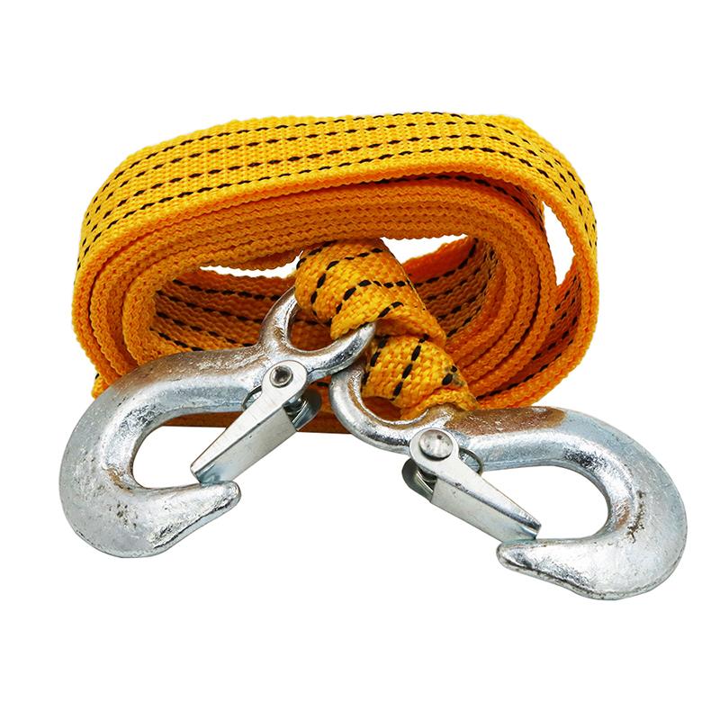 3Ton 3m Powerful Car Towing Rope Auto Tow Cable Strap Bind Pull Rope with Hooks Towing Ropes Suitable for Car Motorcycle Vehicle
