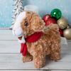 Electric Plush Highland Cow with Santa Hat Soft Goat Stuffed Animal Christmas Holiday Decoration Cute Stress Relief Gift for Kids Family