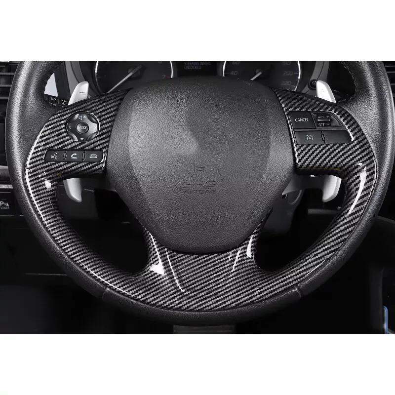 For Mitsubishi Outlander 2017 2018 ABS Carbon Fiber Styling Car Inner Steering Wheel Trim Cover Button Sticker