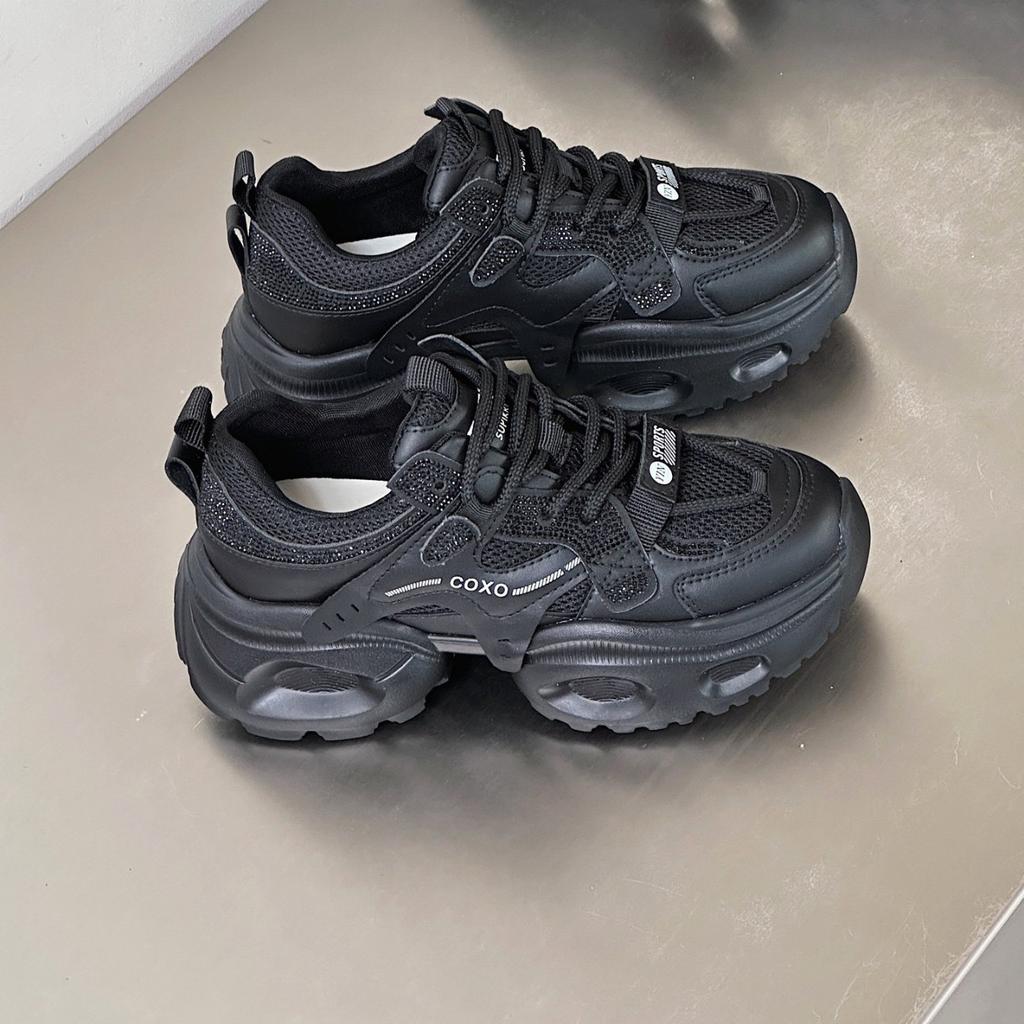 Женские кроссовки на платформе-маффин, из кожи, в стиле «папины кроссовки», популярные в 2025 году, новые осенние, маленькие, легкие, повседневные, универсальные, спортивные