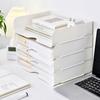 4Pcs 4-Tier Paper Organizer Stackable Desk Organizer Paper Tray Smooth Edge Transparent Workspace Organizers