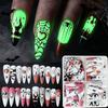 96pcs Glow in Dark Halloween Nails 3D Ghost Pumpkin Skull False Nails Full Cover Fake Nails  Party