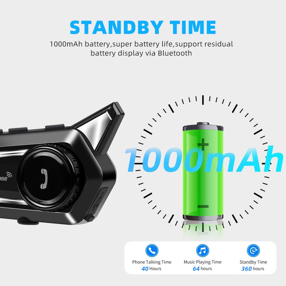 BT31 Мотоциклетный шлем Гарнитура Bluetooth Interphone Водонепроницаемые беспроводные наушники с микрофоном Автоматический ответ на звонки Handsfree