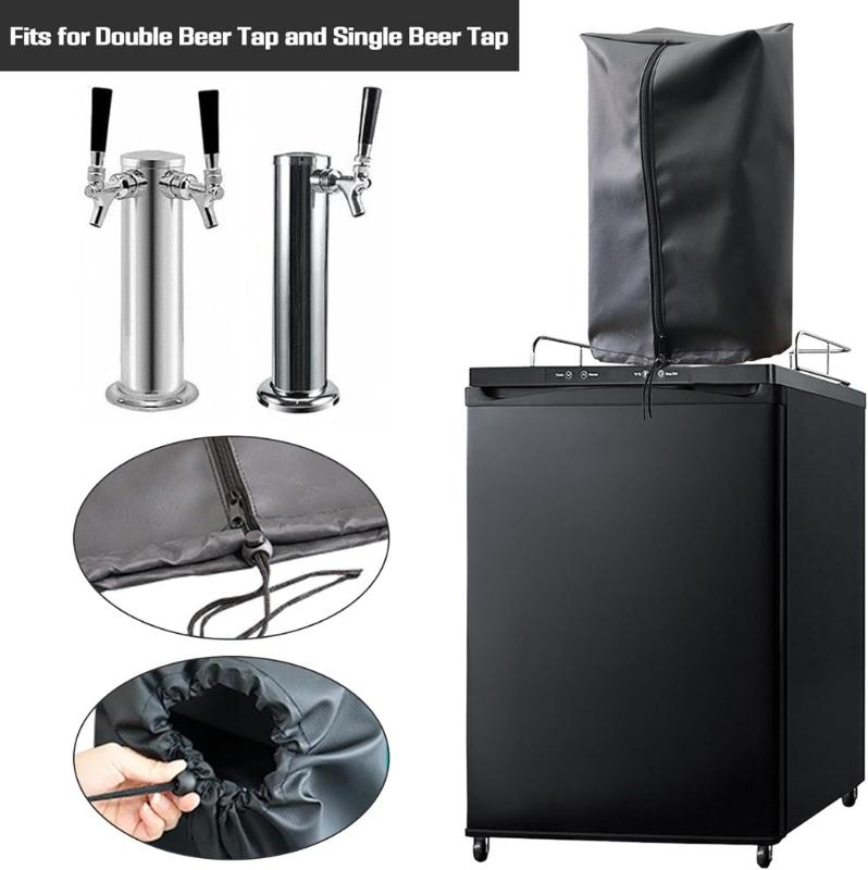 Kegerator Draft Tower Cover With Waterproof Seam Easy Zippers Closures Universal For Indoor Outdoors Beer Dispensers