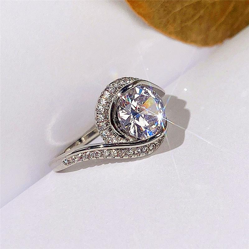 Новый дизайн, свадебные аксессуары, женское кольцо с круглым цирконием AAA, изящные обручальные кольца, новые модные украшения