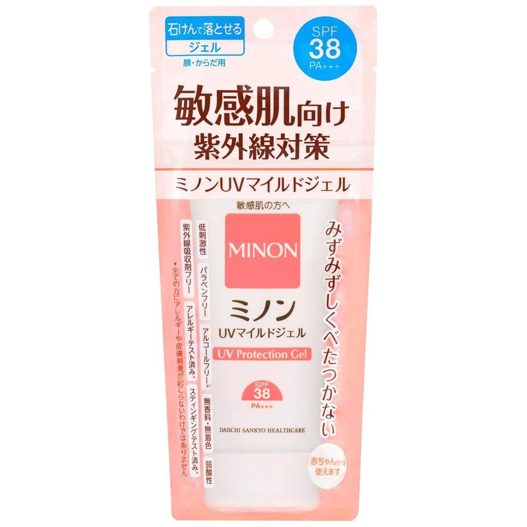 MINON UV Mild Gel Main Body 70g Sunscreen Care Sensitive Skin SPF38 PA+++ Fragrance-Free Colorant-Free Weakly Acidic Paraben-Free Alcohol-Free Low