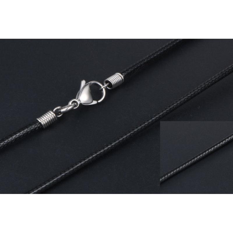 Простое черное плетеное льняное ожерелье из восковой веревки, мужское ожерелье, цепочка в корейском стиле