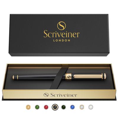 Scriveiner Ручка-роллер Finest 24K Gold Finish Schmidt Ink со стержнем Прекрасный подарочный набор Идеально подходит для мужчин и женщин Профессионального руководителя Офиса