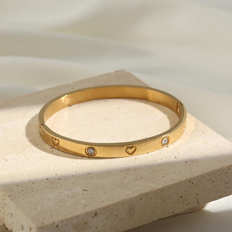 Luxury Fashion Diamond-set Design Decorative Stainless Steel Bracelet Suits Fashionable Zircon For Daily Travel And Dressing