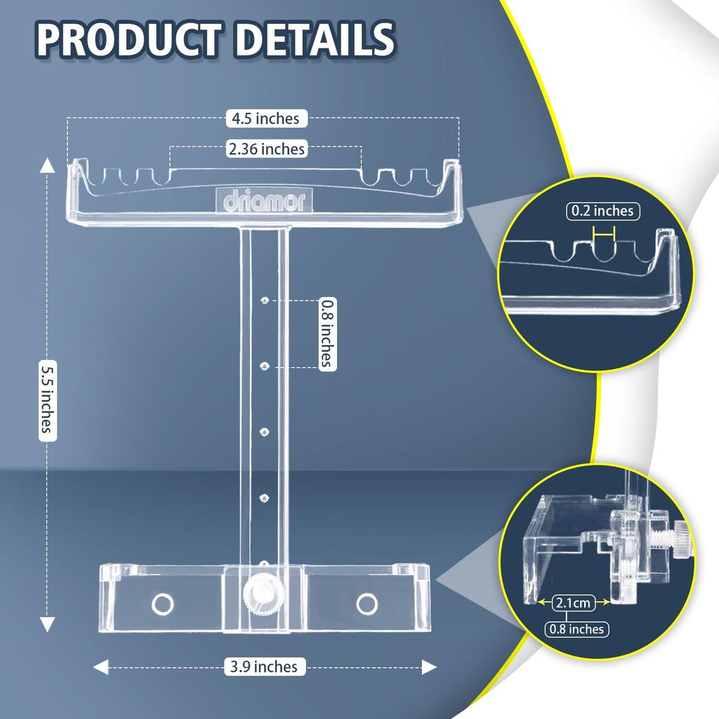 Driamor Aquarium Light Stand Acrylic Stand Height Adjustable Aquarium Light Lift Aquarium LED Light Holder