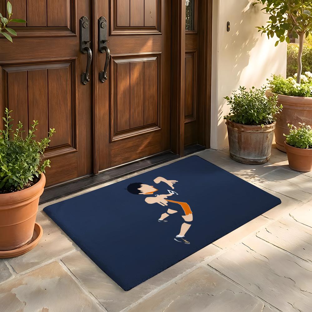 Floor Mat Soft Flannel Rug Non Slip Absorbent Mat for Bathroom Bedroom Home Decor Hot blooded Anime H Haikyuu