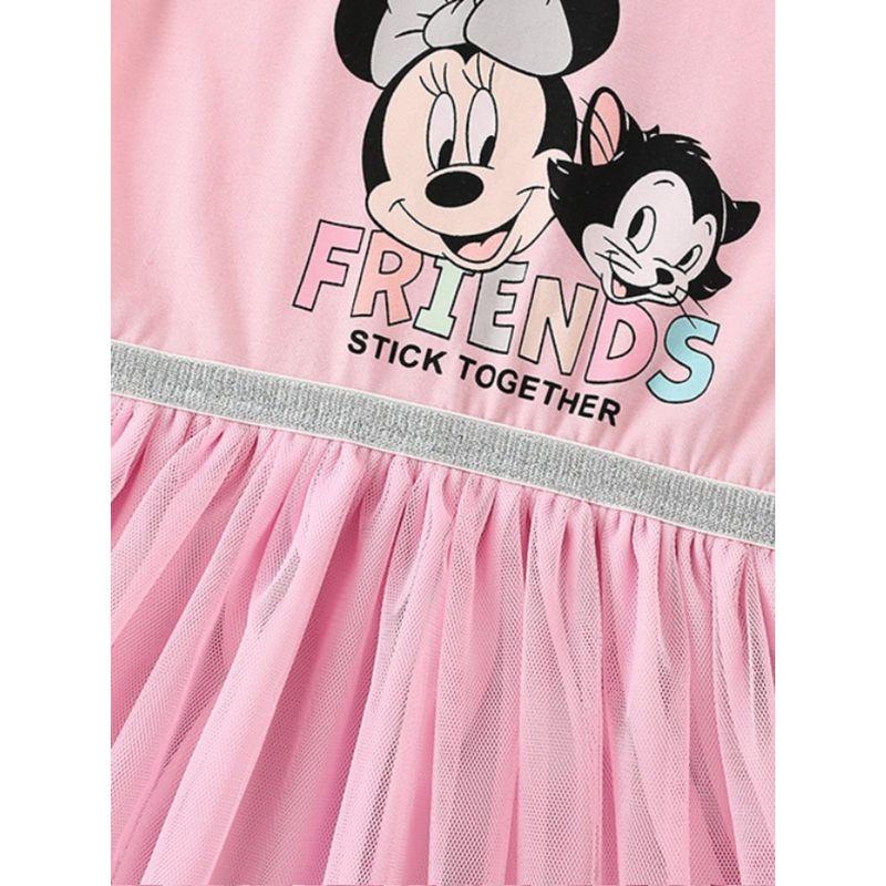 Foreign Trade Summer Girls' Dress Pure Cotton Mesh Short-Sleeved Princess Dress Kidsren's Baby Fashionable and Cute Cartoon