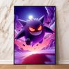 Gengar Themed Room Decor Painting Fantasy Dark Style Hd Canvas Poster Print High Quality Artwork for Pokemon Enthusiasts