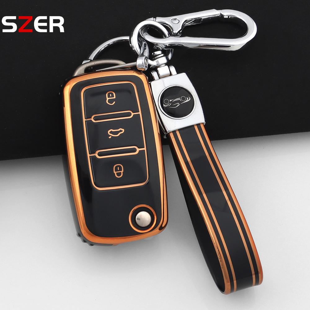 Для Vw Volkswagen Polo Tiguan Passat B5 B6 B7 Golf 4 5 6 Mk6 Jetta Lavida Skoda Octavia Seat Leon Altea ТПУ Чехол-футляр для автомобильного ключа