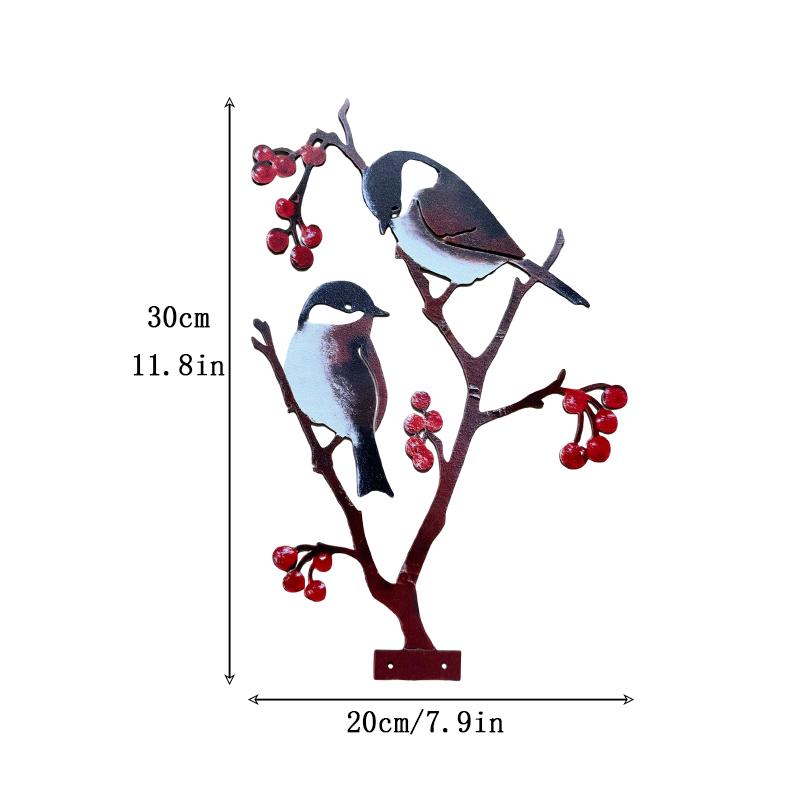 1Pc Iron Bird and Berry Painted Decoration, Can Be Hung Art | Decorative Fence | Decorative Railings | Art of Gardening | Gardeninn.