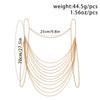Многослойное ожерелье с кисточками, металлическая цепочка для тела, золото, женские украшения для тела, цепочка для груди для бикини, женская