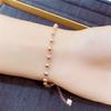 585 Purple Gold Plated 14K Rose Gold Simple Chain Beads Bracelets for Women Fashion New Charm Party Jewelry Gifts