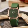 Rose Gold Silicone Strap Square Quartz Watch for Women and Students