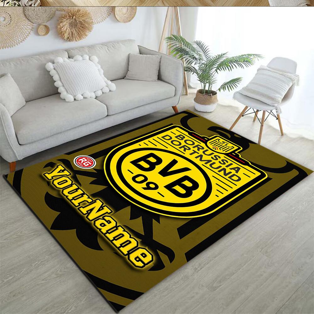 Borussia Dortmund Customize Text Floor Rug Office Rug Suitable for Outdoor Living Rooms Kitchen Decorate room Antislip Carpet Office home decor