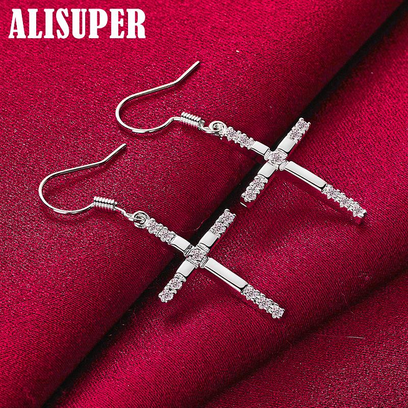 Ювелирные изделия из стерлингового серебра 925 пробы с крестом AAA и цирконием