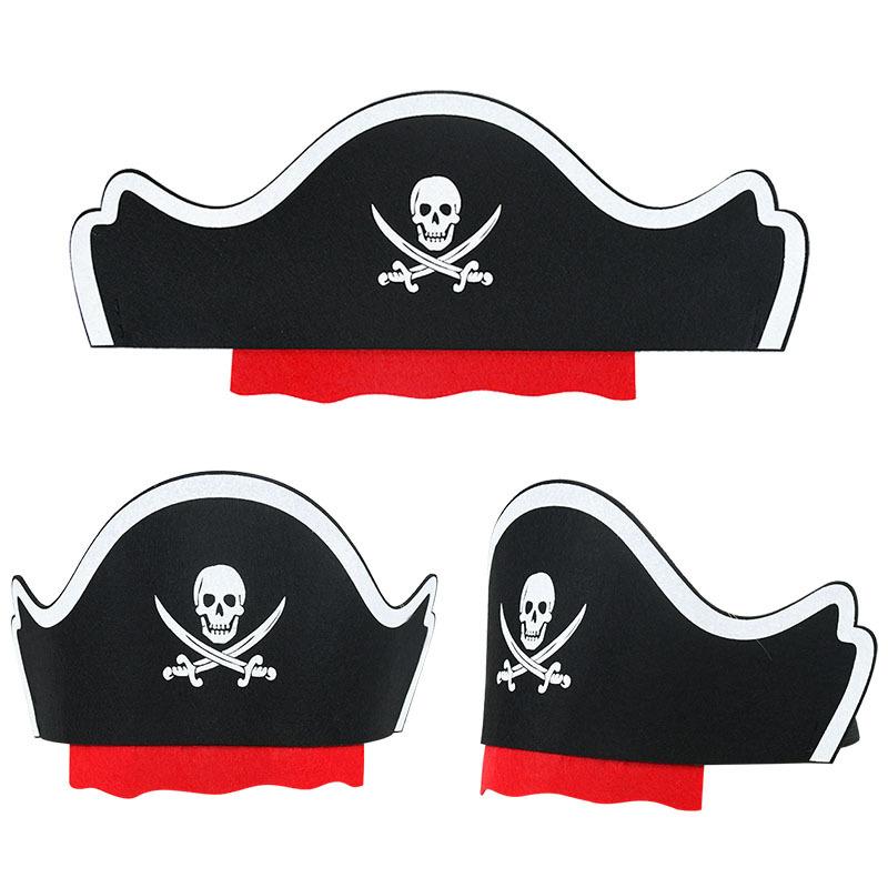 20pcs Pirate Eye Patches Captain Hat Set Skull Print Halloween Cosplay Adult Dress Up Felt One Eye Decoration Theme Party Props