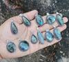 Labradorite Gemstone 925 Sterling Silver Plated Handmade 5 PCs Fancy Pendants Jewelry SEN-71