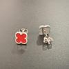 Серьги-гвоздики из стерлингового серебра 925 пробы с четырьмя листами клевера, красные бирюзовые серьги для женщин, ювелирные украшения для вечеринки, подарок
