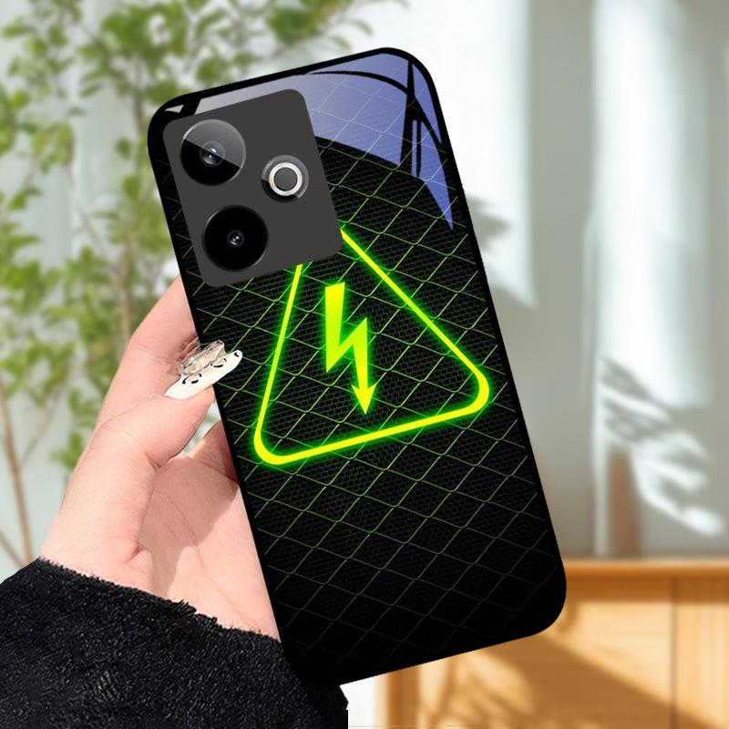 Для Realme GT7 5G Чехол Роскошный Чехол с Рисунком Закаленное Стекло Чехол для Телефона Для Realme GT 7 Fundas Жесткий PC Ударопрочный Корпус Бампер