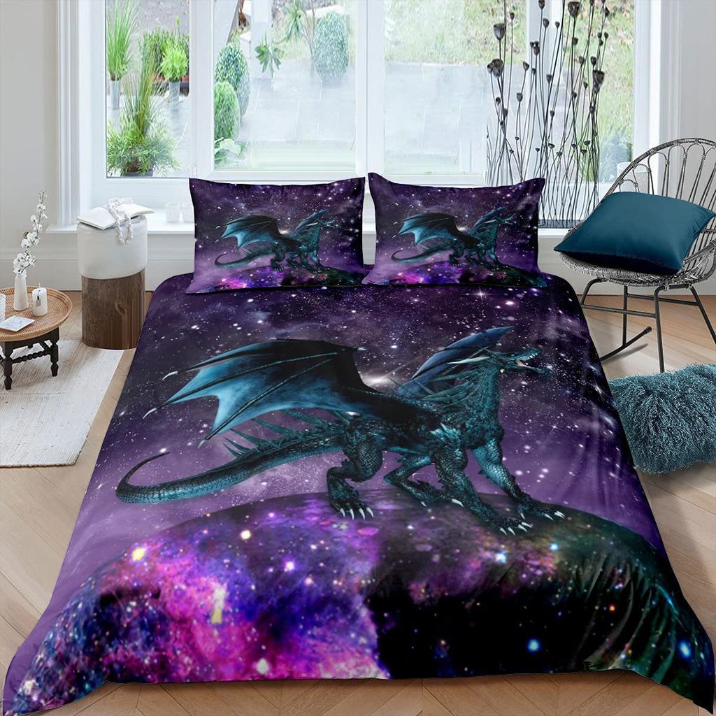 Dream Feilong Digital Printing Three-Piece 3D Duvet Set Kit Direct Sales