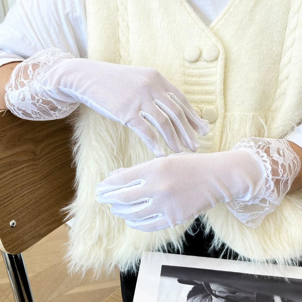 Highly Elastic Lace Gloves Anti-uv Sunscreen Gloves 2024 Riding Driving Gloves  Cycling Driving