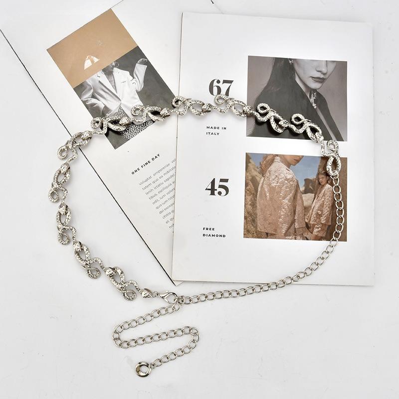 European and American Zodiac Snake Accessories Waist Chain Women Versatile Skirt Suit Ins Trendy Metal Waist Chain Women