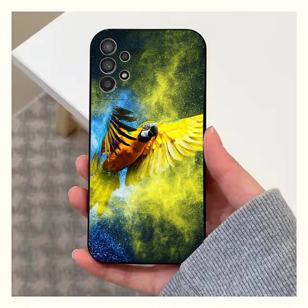 A-Животное Попугай Птица Для Samsung S9,S10,S20,S10,S21,S25,S24,S23,Ultra,FE,Plus,Lite,Мягкий Силиконовый Черный Чехол