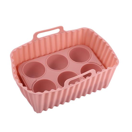 Подложки для фритюрницы Силиконовый противень для выпечки Прямоугольная антипригарная форма для кексов Желе Пудинг Можно мыть в посудомоечной машине Аксессуары для фритюрницы