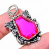 Pink Rubillite Gemstone Handmade 925 Sterling Silver Jewelry Pendant 1.81" j2V94