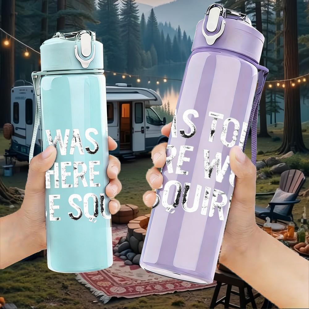 1PC I Was Told There Would Be Tacos Quote Print 750ml Color Plastic Sports Water Bottle Leakproof Flip Straw Lid Suitable for Sports Office Home Use