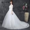 Tailoring Wedding Dress Female Skirt Fashion Word Thin Shoulder Long Sleeve Large Size Dress