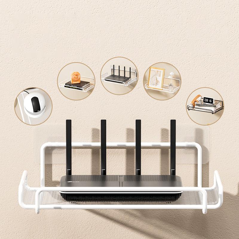 1PC Router Projector Multi-function Plastic Organizer Surveillance Bracket Hole-Free Wifi Rack Wall Mounted Storage Holder