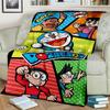 3D Printing D-Doraemon Anime Cartoon Blanket,Soft Throw Blanket for Home Bedroom Bed Sofa Picnic Travel Office Cover Blanket Kid