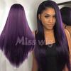 Новый парик Длинные прямые волосы Парик Ombre Синие и черные синтетические парики