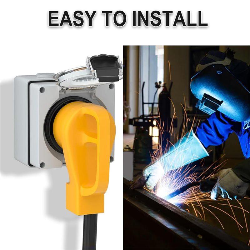Fresh 50 Amp Power Outlet Box, NEMA 6-50R 250 Volt EV Welder Receptacle Heavy Duty, With Waterproof Cable Glands 3 Pcs
