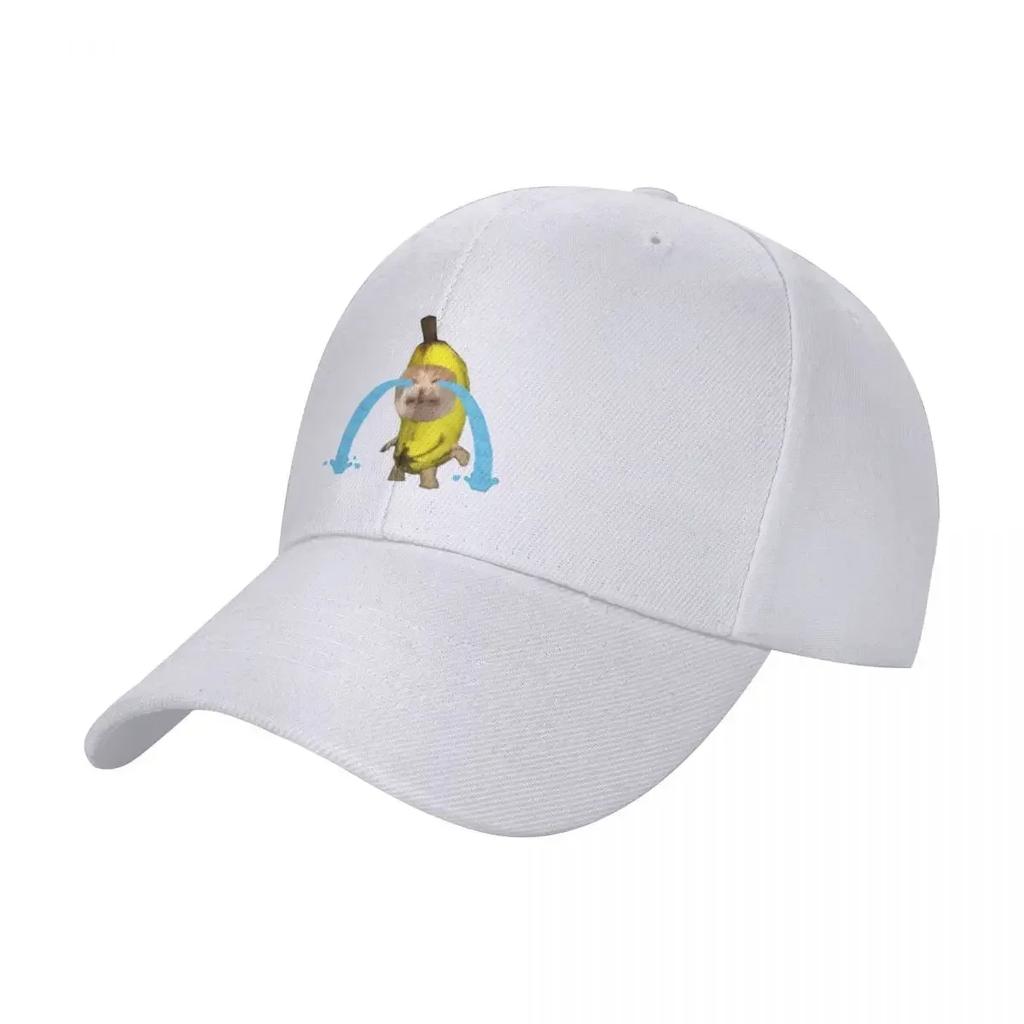 Banana Cat Crying Meme Baseball Cap Sunscreen Golf Unisexs Tennis WoUnisexs