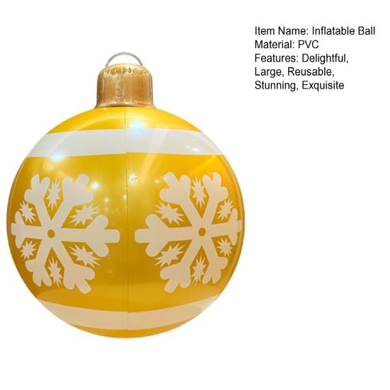 18.9 Inch Giant Inflatable Christmas Ball Outdoor Large PVC Blow Up Ball for Outside Yard Lawn Porch Decoration