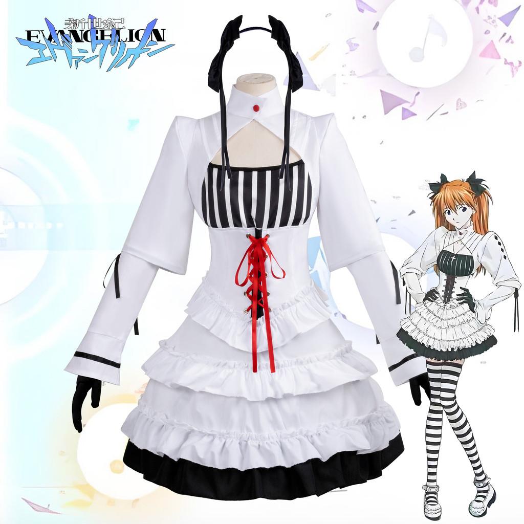 Evangelion Asuka Cosplay Dress Anime Costume Polyester Blend Kawaii Outfit For Roleplay Convention Gift