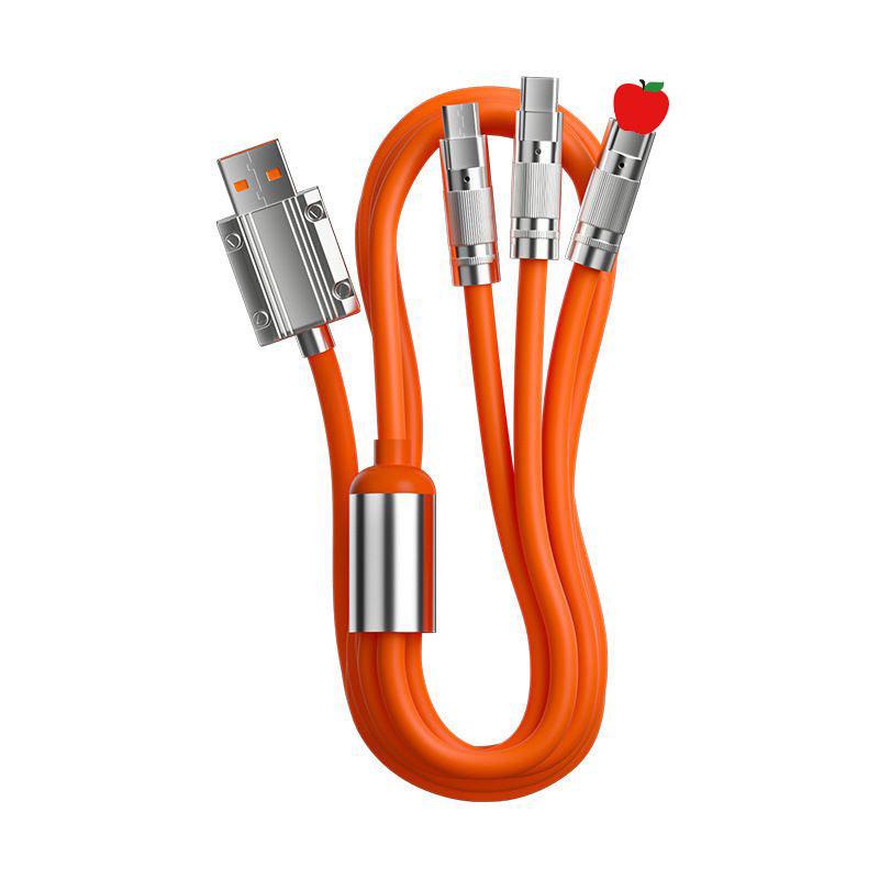 Сверхбыстрый 3-в-1 кабель 120 Вт для Apple, Huawei, Type-C и Android с возможностью Flash Charge 6A