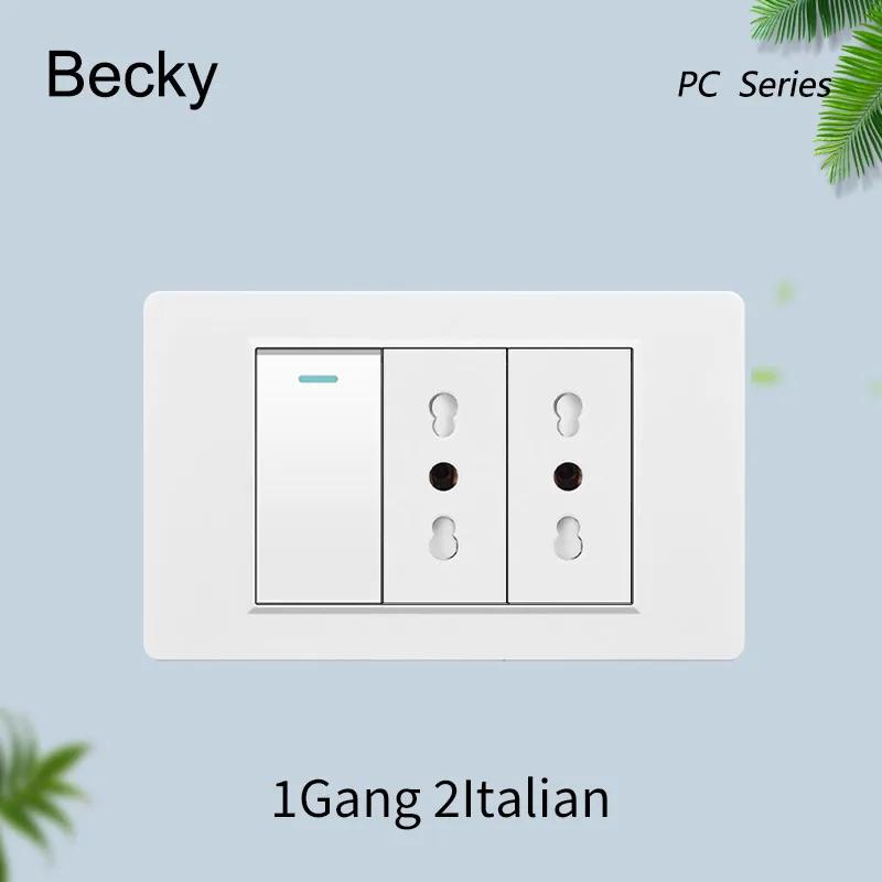 Белая Итальянская Стандартная Розетка Панель ПК Розетка USB Type C Прямоугольная Настенная Розетка-Выключатель Сетевая ТВ Телефон Спутниковая Розетка CAT5 CAT6