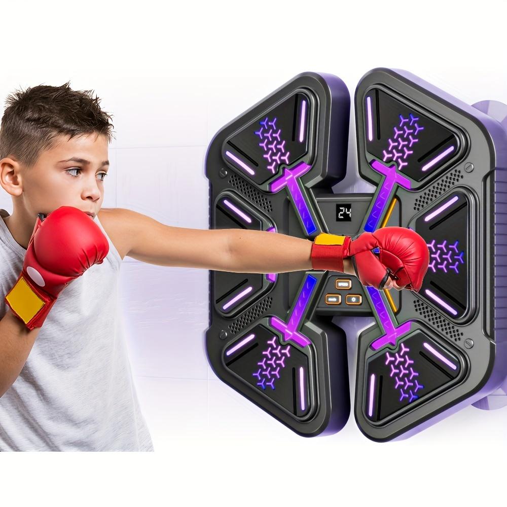 Smart Music Boxing Machine - Wall-Mounted Electronic Punch Mat for Home Workout & Training, Durable ABS Material, Purple