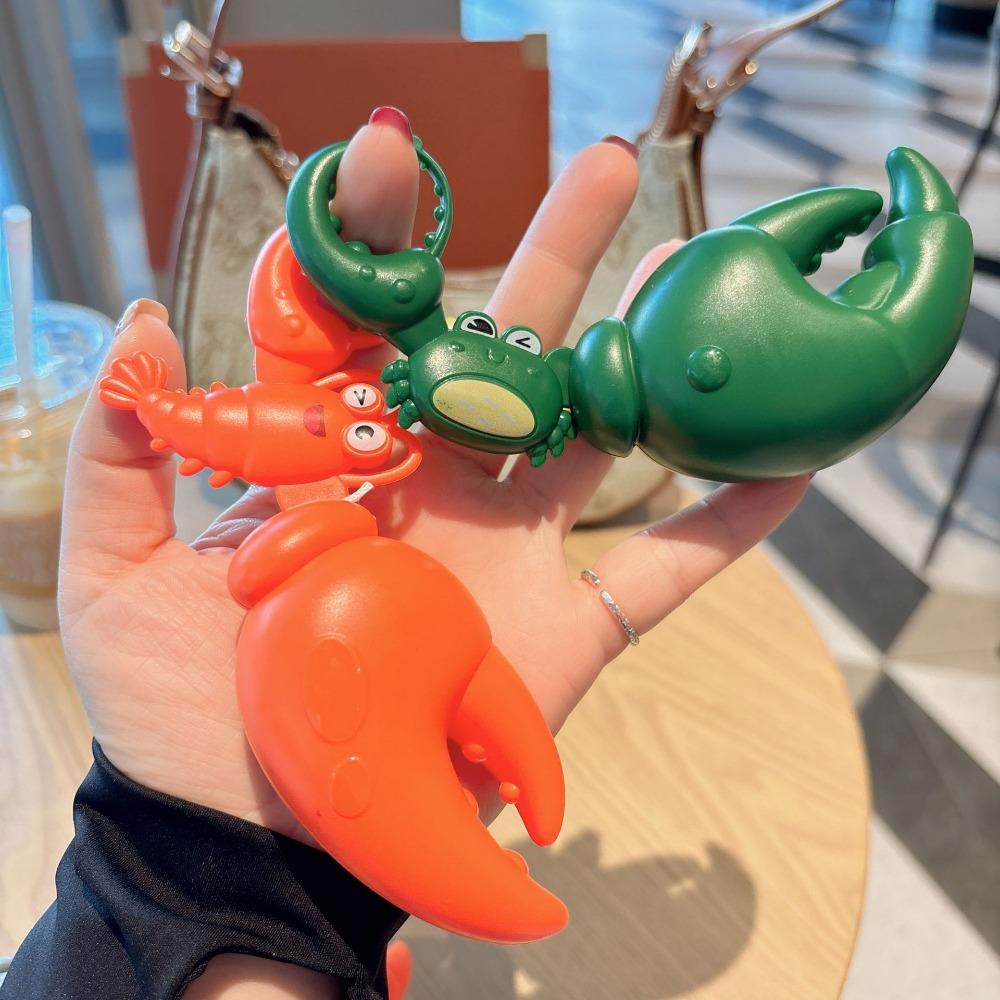 3D Crafts Pull String Crab Keychain Cartoon Animals Handbag Hanging Ornaments  Couple